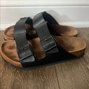 Birkenstock Black Leather Sandals